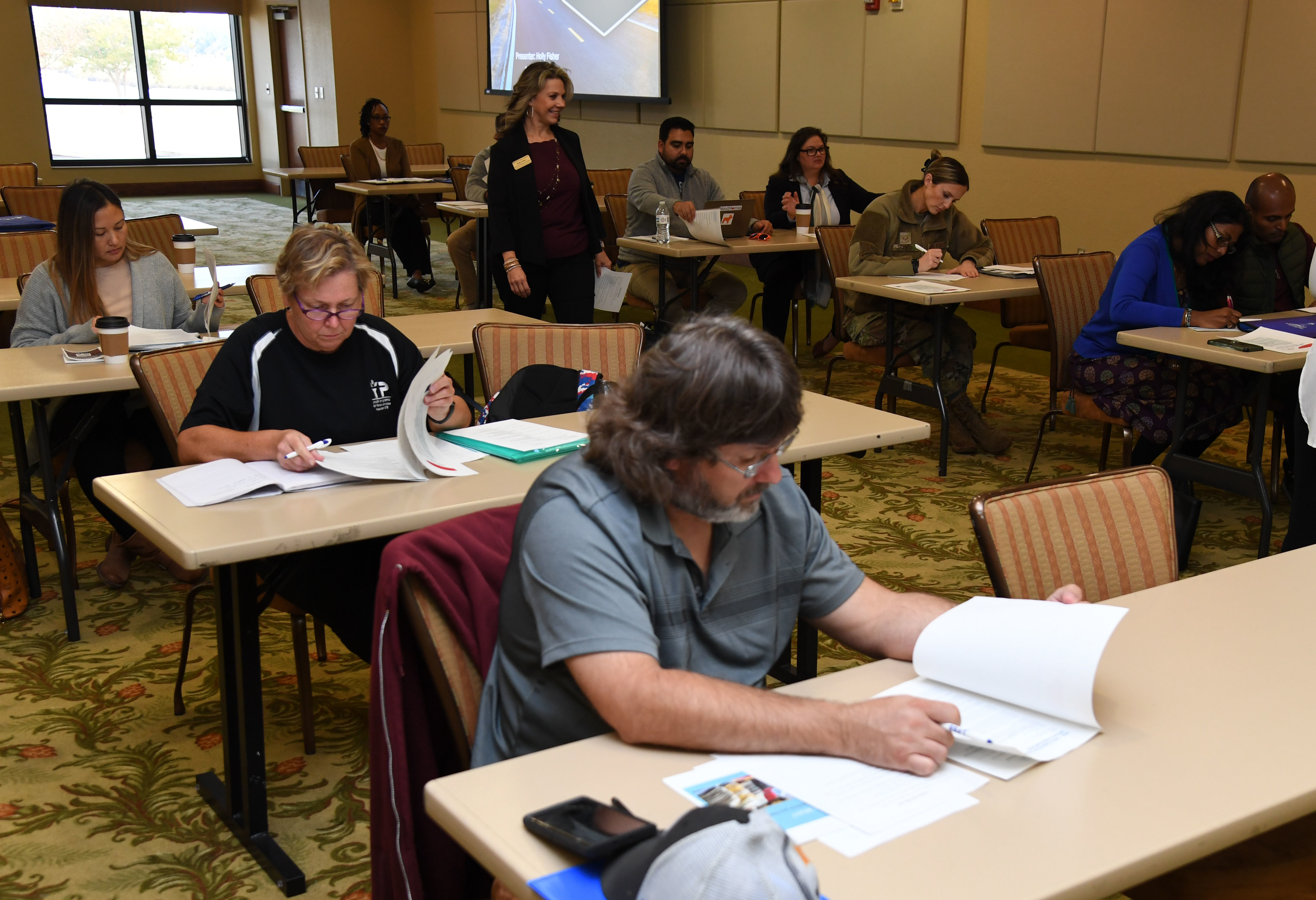 Adult learning classroom filled with students